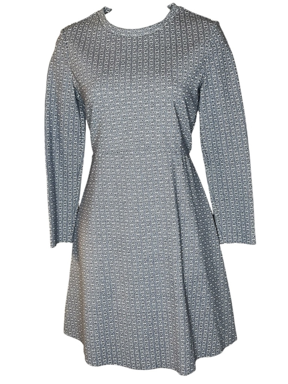 Tory Burch Corrine Gemini Chain Blue Stretch Fabric Dress Sz XS